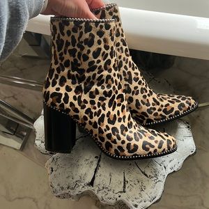 COACH Drea Beadchain leopard Ankle boots